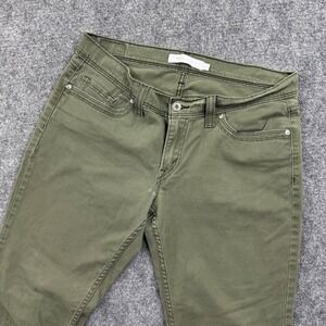 Levi's 504 Pants Size‎ 13 Olive Green Skinny Fit 30" Inseam Denim Jeans Women's
